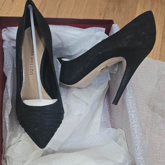 Vero Cuoio Black Pointed Toe Stiletto Pumps - Tamara Mellon Suede